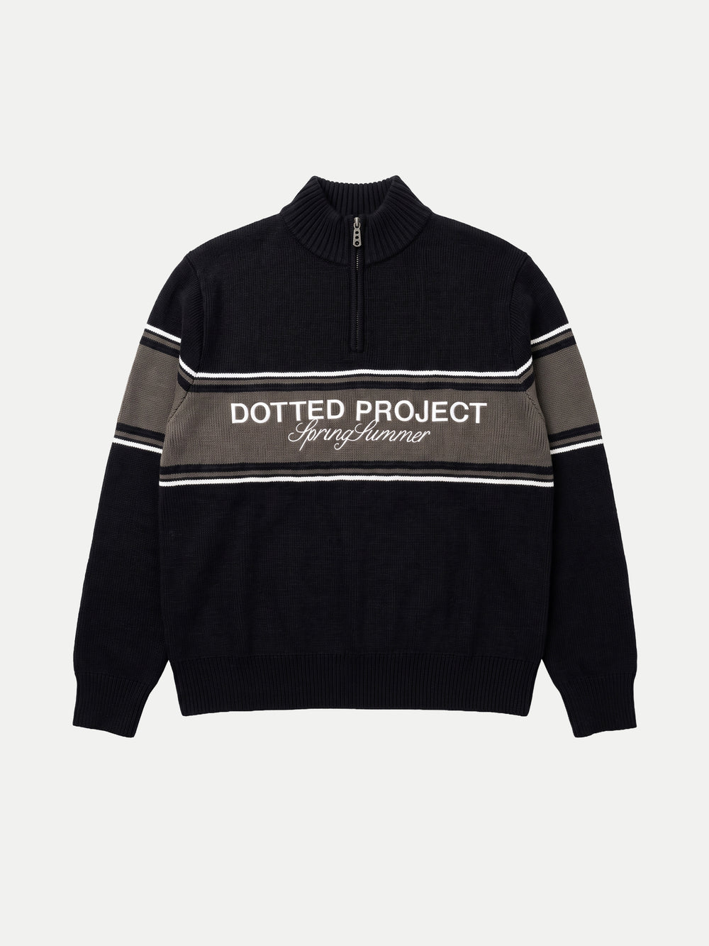 Knitted Half-zip Black