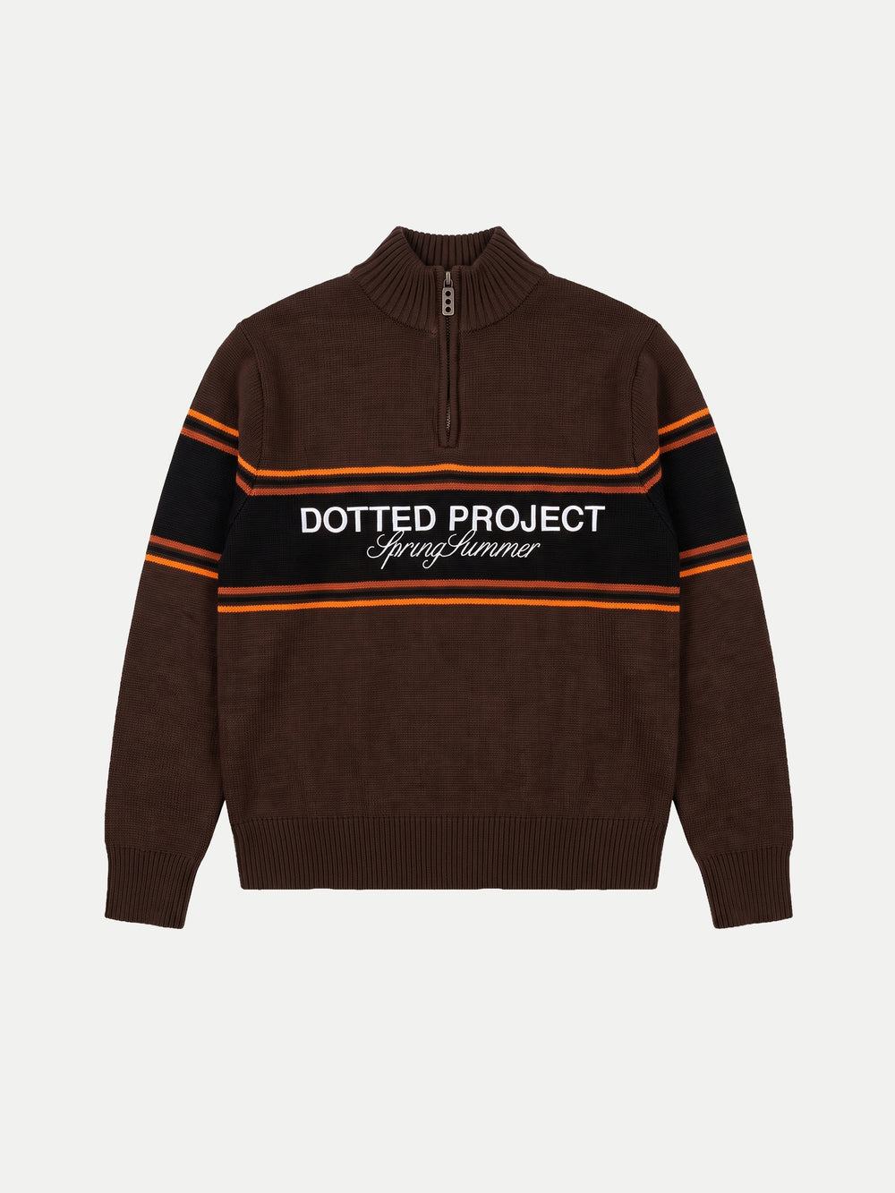 Knitted Half-zip Brown