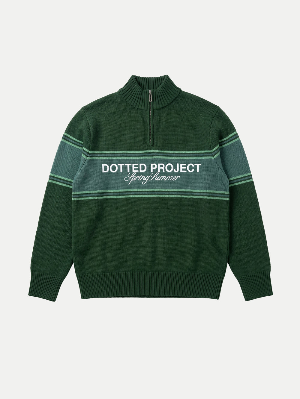 Knitted Half-zip Green